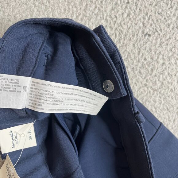 Abercrombie Fitch Dress Pants Women 29, 8L Blue Stretch Pleated Straight 28 x 31 - Picture 7 of 14